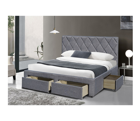 OEM King Size Tufted Storage Bed ผ้ากำมะหยี่พร้อมลิ้นชักเก็บของสี่ลิ้นชัก