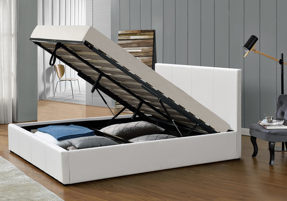 Easy Assemble Gas Lift Storage Bed โครงเตียงไม้อัดหุ้มหนัง PU