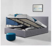 Linen Oem King Size Ottoman Bed Frame เฟอร์นิเจอร์ห้องนอน