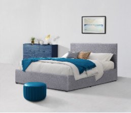 Linen Oem King Size Ottoman Bed Frame เฟอร์นิเจอร์ห้องนอน