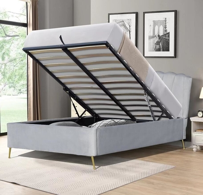 ขนาดสอง Bsci Lift Storage เตียงกราฟราม สีเทาอลังการ เนื้อหอม Ottoman