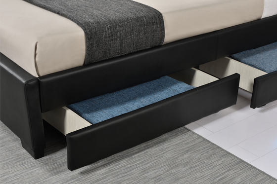 Pu Faux Leather LED หุ้มเตียงพร้อมลิ้นชักเก็บของรับประกัน 12 เดือน