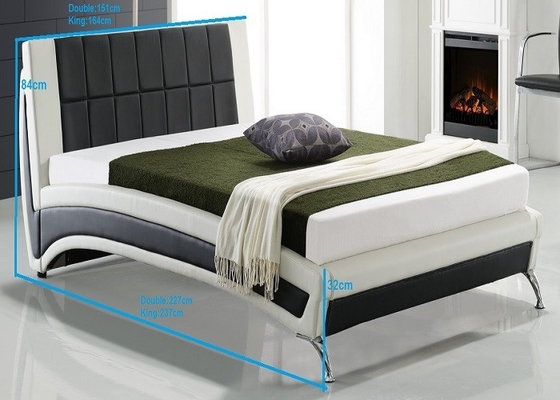 King Upholstered Platform โครงเตียงหนังเทียมเฟอร์นิเจอร์ห้องนอนคู่
