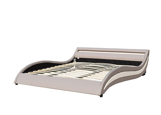 โครงเตียงหนังเทียมขนาดเดียวพร้อมหัวเตียง LED Big Ottoman