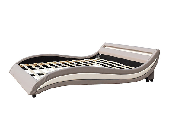 โครงเตียงหนังเทียมขนาดเดียวพร้อมหัวเตียง LED Big Ottoman