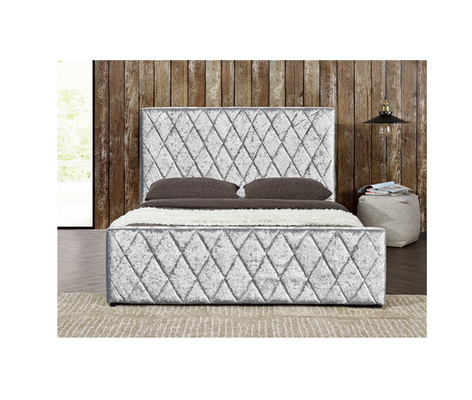 Ottoman Grey Velvet Tufted Storage โครงเตียงยกแก๊ส OEM ODM