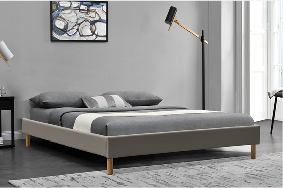 ร่วมสมัย King Upholstered Platform เตียง King ประกอบหนัง PU 140x190Cm