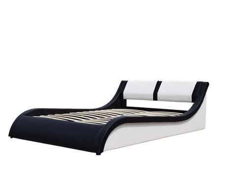 Air Lift ร่วมสมัย กำมะหยี่ เบาะหุ้มหนัง Faux หนัง Curved PU Headboard