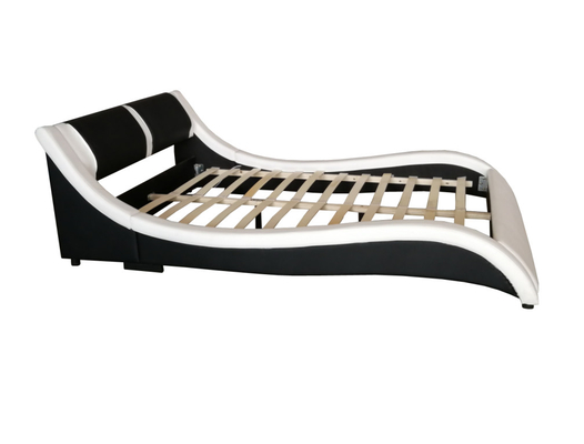 Air Lift ร่วมสมัย กำมะหยี่ เบาะหุ้มหนัง Faux หนัง Curved PU Headboard