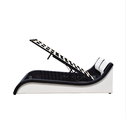 Air Lift ร่วมสมัย กำมะหยี่ เบาะหุ้มหนัง Faux หนัง Curved PU Headboard