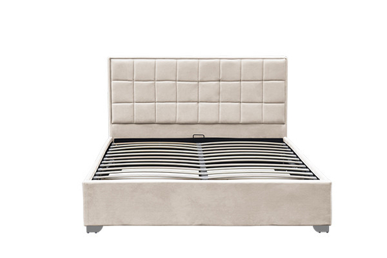 Horwood Beige Velvet Ottoman โครงเตียงเก็บของ 120x200cm 140x200cm 160x200cm 180x200cm