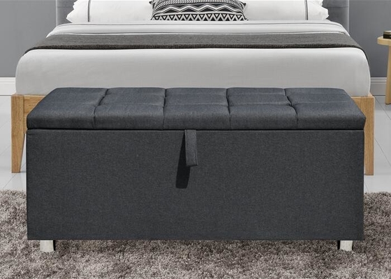 ที่เก็บผ้าหุ้มเบาะ Ottoman Dark UK FR กล่องผ้าห่มผ้าสีเทา