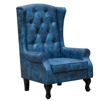 Tub High Wingback Accent Chairs Velvet Chesterfield Armchair ห้องรับประทานอาหารห้องนั่งเล่น