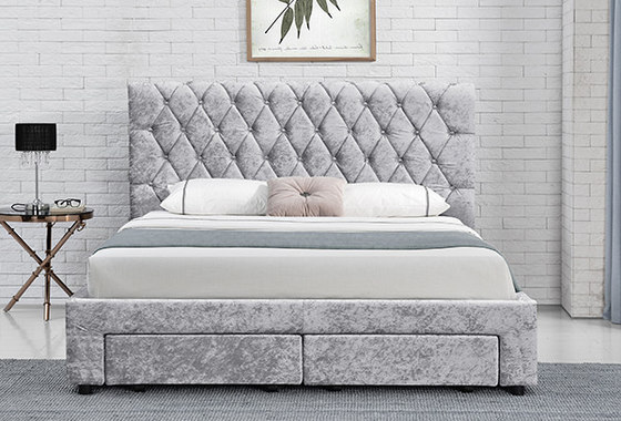 โครงเตียงกำมะหยี่ Torver Charcoal Plush BSCI CE EN-1725 Certification
